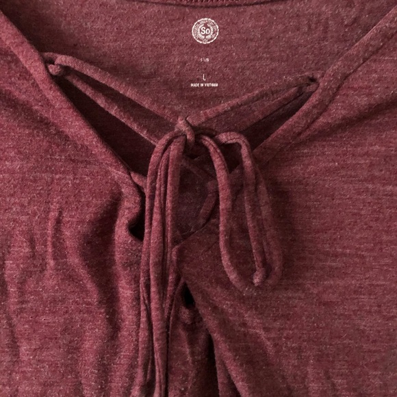 SO purple/maroon long sleeve cloth shirt - Picture 2 of 3